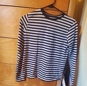 Black and White Striped Long Sleeve Tee